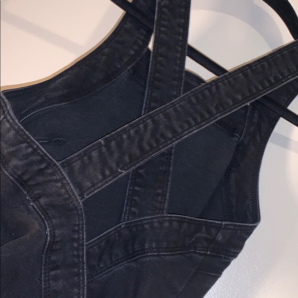 Black denim Pinafore - Picture 3 of 3